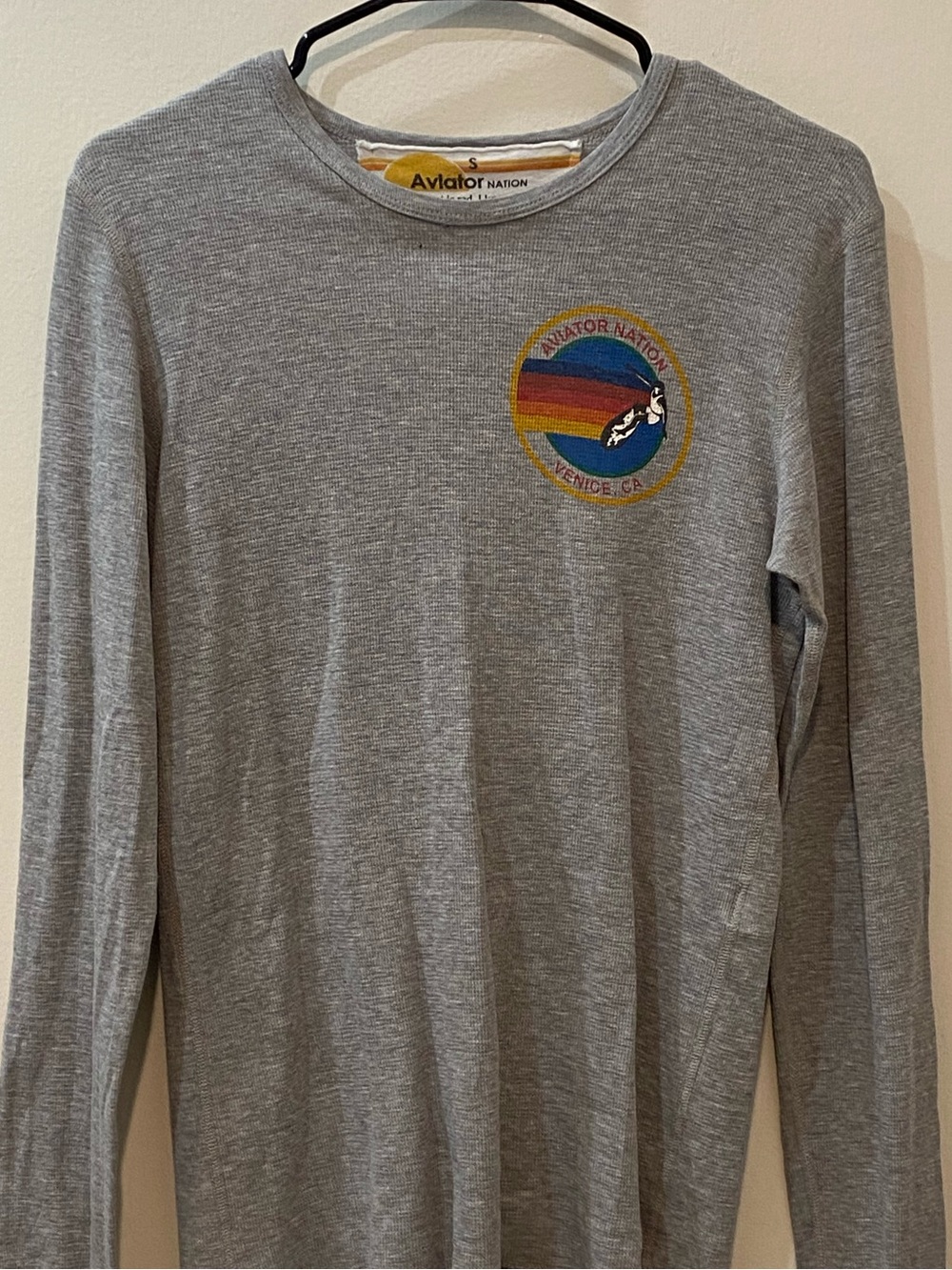 Aviator Nation Brooklyn Thermal Heather Grey size Small